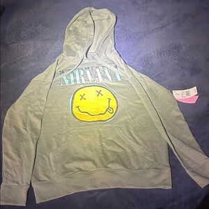 NIRVANA Gray Hoodie with Yellow Graphic